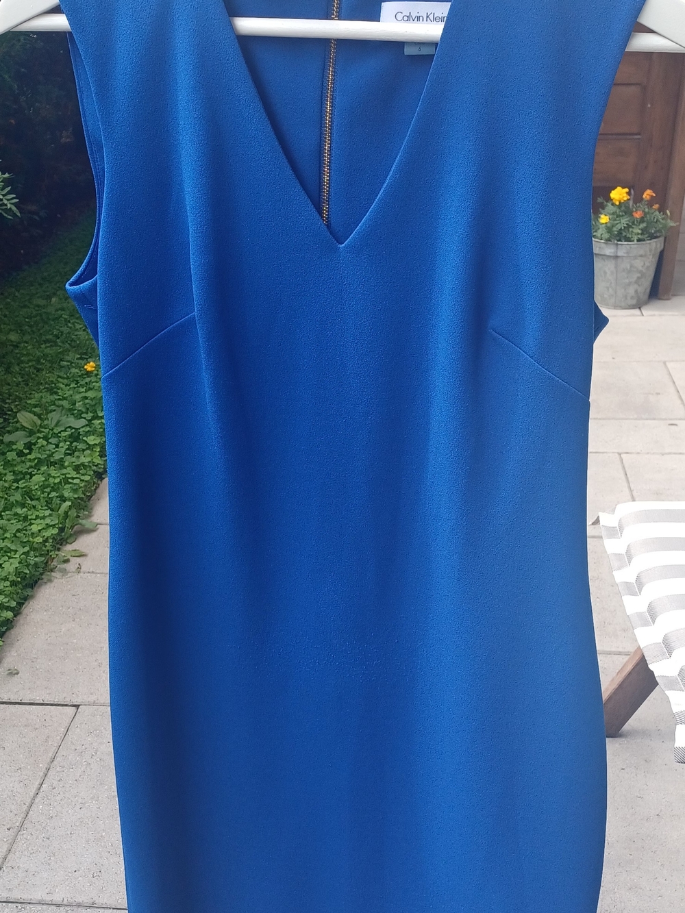 Calvin Klein Cobalt V-Neck Sleeveless Sheath Dress